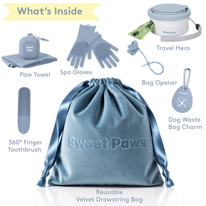 New Puppy Welcome Gift Premium Parent Set in Glacier Dog Pet Grooming Sets - 7pc