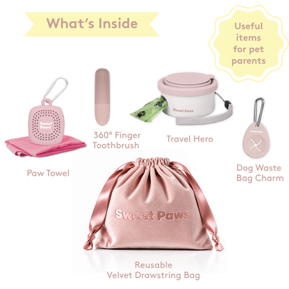 New Puppy Welcome Gift Deluxe Pet Parent Set in Blush Pink - 5pc