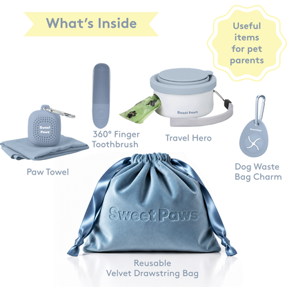 New Puppy Welcome Gift Deluxe Pet Parent Set in Glacier - 5pc