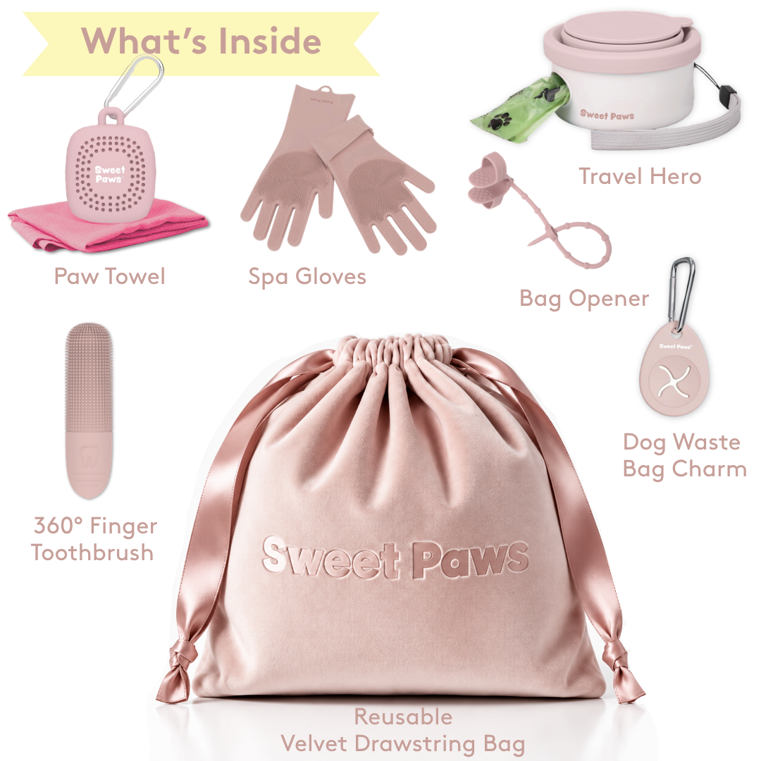 New Puppy Welcome Gift Premium Parent Set in Blush Pink Dog Pet Grooming Sets - 7pc