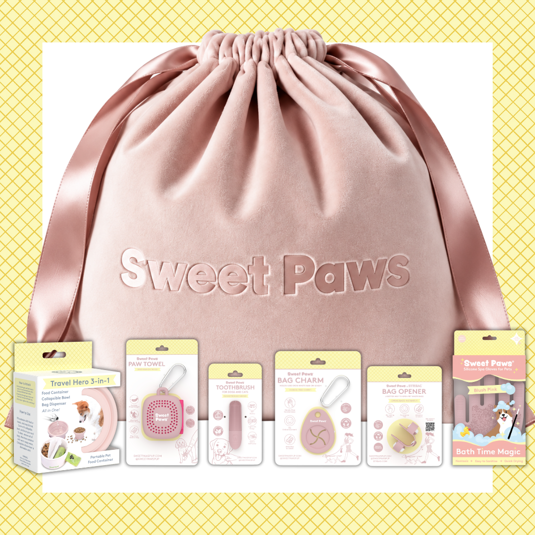 New Puppy Welcome Gift Premium Parent Set in Blush Pink Dog Pet Grooming Sets - 7pc