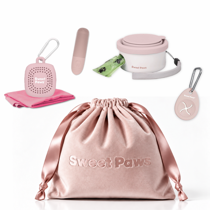 New Puppy Welcome Gift Deluxe Pet Parent Set in Blush Pink - 5pc