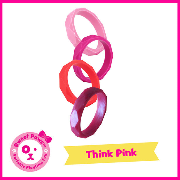 THINK PINK Dog & Cat Teether Toy Stack